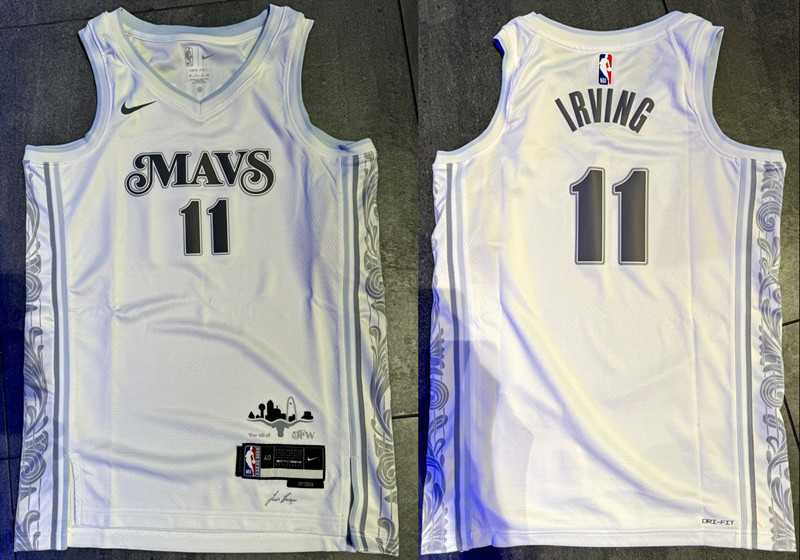Men%27s Dallas Mavericks Active Player Custom White 2024-25 City Edition Stitched Basketball Jersey